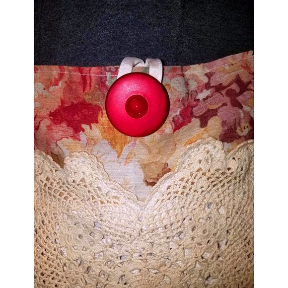 SOLD Fabric Crossbody Bag Bohemian Handbag Heart Vintage Crochet Doilies Trim - Picture 5 of 8